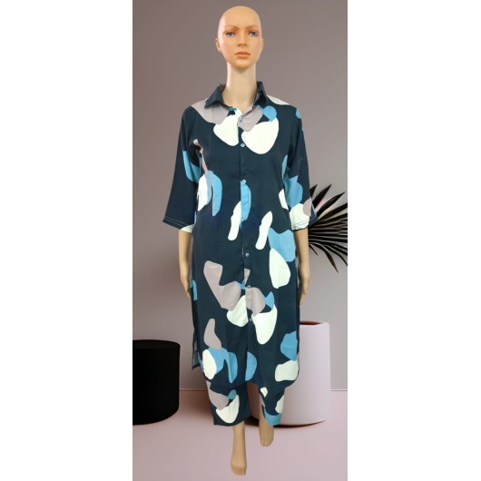 Trendy Abstract Patterned Night Suit